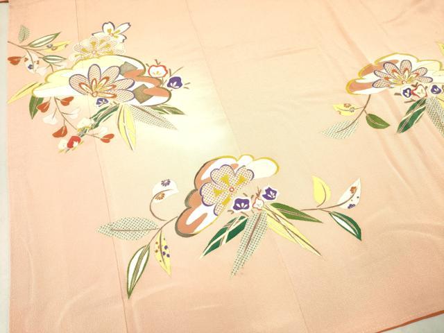 平和屋着物●訪問着 駒刺繍 松取り枝花文 暈し染め 金彩 鬼しぼ縮緬 正絹 逸品 DAAP7846yyy