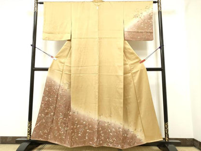 平和屋着物●訪問着 刺繍 草花文 暈し染め 金彩 正絹 逸品 DAAP7858yyy