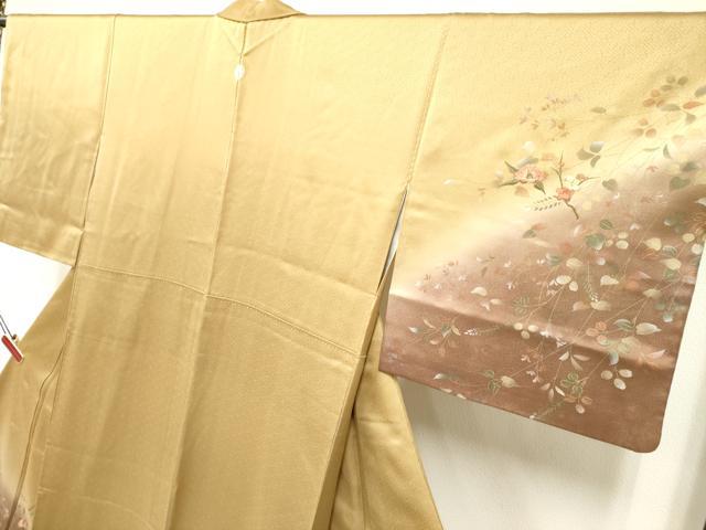平和屋着物●訪問着 刺繍 草花文 暈し染め 金彩 正絹 逸品 DAAP7858yyy