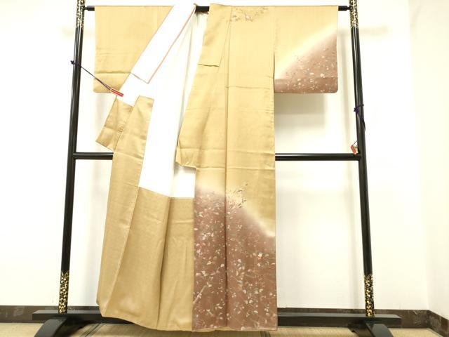 平和屋着物●訪問着 刺繍 草花文 暈し染め 金彩 正絹 逸品 DAAP7858yyy