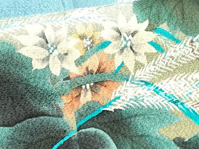 平和屋着物●染色作家　木下茂森　訪問着　手描き　舞蝶草花文　暈し染め　正絹　逸品　DAAP7885yyy