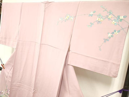 平和屋着物●藍墨作家 木田慎一 訪問着 手描き 草花文 暈し染め 正絹 逸品 DAAP7887yyy