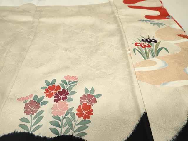 小振袖 正絹 鹿子絞り 圧巻の刺繍に御所車 金彩 広衿 袷 着物 T-3011 小振袖 正絹 鹿子絞り 圧巻の刺繍に御所車 金彩 広衿 袷 着物 T