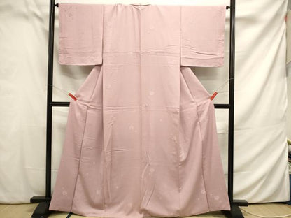 平和屋着物●上質な色無地 舞楓地紋 珊瑚色 正絹 逸品 DAAP9905op
