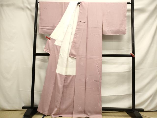 平和屋着物●上質な色無地 舞楓地紋 珊瑚色 正絹 逸品 DAAP9905op
