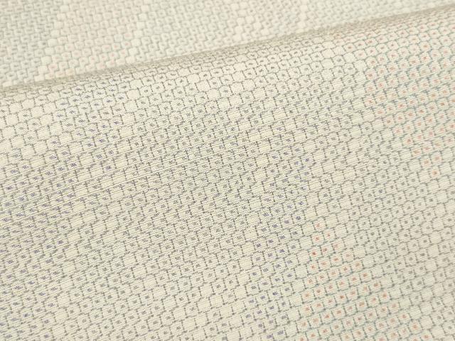 平和屋着物●本塩沢　反物　着尺　やまだ織　110亀甲　雪の中のきれ　江口マツ作　証紙付き　逸品　未使用　DAAQ1289zzz