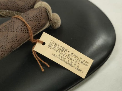 平和屋着物●男性　和装小物　草履　本皮　鼻緒：印伝風　印伝調　履物　逸品　未使用　DAAQ1473zzz