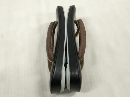 平和屋着物●男性　和装小物　草履　本皮　鼻緒：印伝風　印伝調　履物　逸品　未使用　DAAQ1473zzz