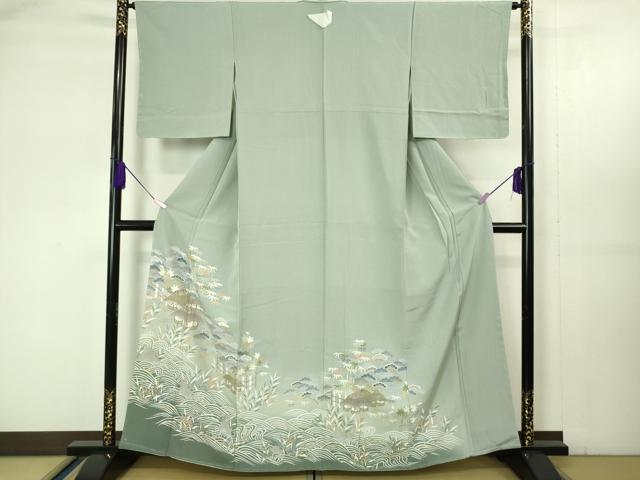 平和屋着物■豪華色留袖　流水風景松文　暈し染め　金彩　正絹　逸品　BAAS6313we