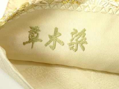 平和屋着物●西陣 六通柄袋帯 彩重唐織 つづれ唐織 草木染 吉祥百寿 金糸 共箱付き 正絹 逸品 DAAQ2444fe