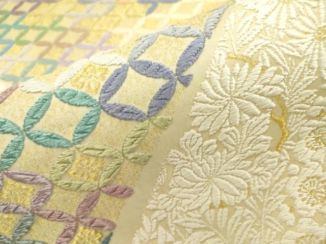 平和屋着物●西陣 六通柄袋帯 彩重唐織 つづれ唐織 草木染 吉祥百寿 金糸 共箱付き 正絹 逸品 DAAQ2444fe