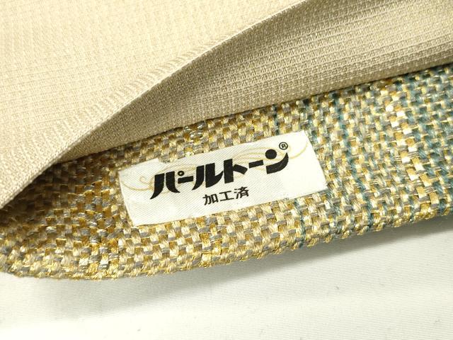 平和屋着物●ひなや工房 くむ・あむ・おる 伊豆蔵明彦 組織 太鼓柄袋帯 横段文 金糸 正絹 逸品 DAAQ2477fe