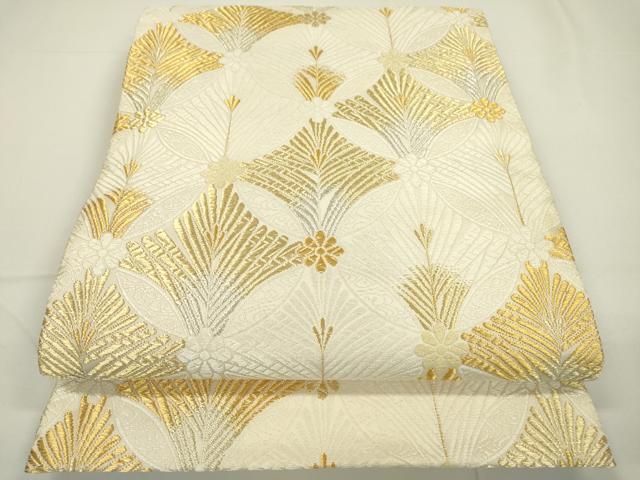 平和屋着物●六通柄袋帯 凰寿松唐織 新小石丸 金銀糸 正絹 逸品 DAAQ2490fe