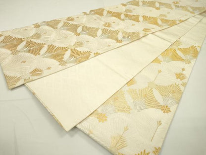 平和屋着物●六通柄袋帯 凰寿松唐織 新小石丸 金銀糸 正絹 逸品 DAAQ2490fe