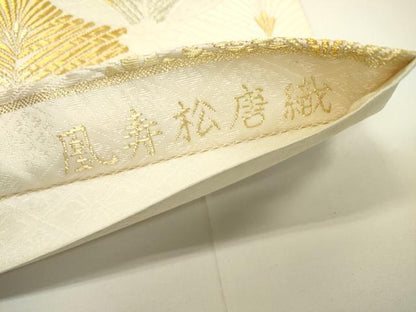 平和屋着物●六通柄袋帯 凰寿松唐織 新小石丸 金銀糸 正絹 逸品 DAAQ2490fe