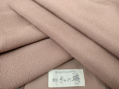平和屋着物●洗える最高級着物　＜英＞はなぶさ謹製　色無地　胡桃染色　逸品　DAAQ2811ps