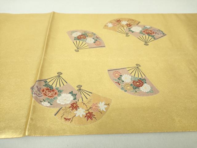 平和屋着物●加賀友禅の巨匠　初代　由水十久　西陣　長嶋成織物　ながしま帯　太鼓柄袋帯　観桜　引箔　本金箔　瀞金錦　逸品　DAAQ2819ps