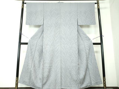 平和屋着物●無地絵羽訪問着 大王松地紋 灰青色 ますいわ屋扱い 正絹 逸品 DAAQ2849ps