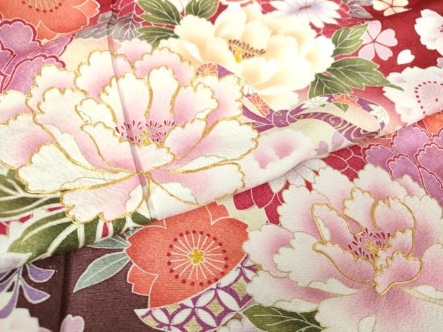 平和屋着物●豪華振袖 駒刺繍 束ね熨斗花文 暈し染め 金彩 金通し地 正絹 逸品 DAAQ2867ps