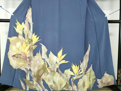 平和屋着物●手描友禅女流作家　一色生子　訪問着　ろうけつ染め　草花文　正絹　逸品　DAAQ2889ps