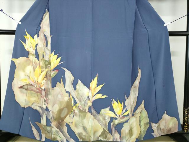 平和屋着物●手描友禅女流作家　一色生子　訪問着　ろうけつ染め　草花文　正絹　逸品　DAAQ2889ps