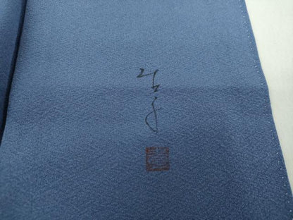 平和屋着物●手描友禅女流作家　一色生子　訪問着　ろうけつ染め　草花文　正絹　逸品　DAAQ2889ps