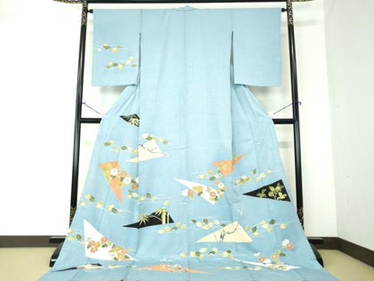 平和屋着物●お引きずり・お引き摺り　訪問着　和装　舞台　舞妓　芸妓　芸者　衣装　背抜き仕立て　吉祥吹き寄せ花文　逸品　DAAQ2916ps