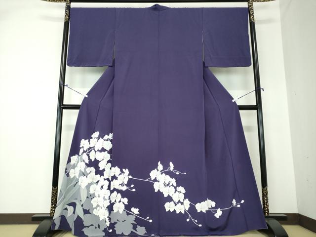 平和屋着物●色留訪問着 作家物 手描き 胡蝶蘭 正絹 逸品 DAAQ2924ps
