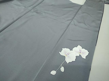 平和屋着物●色留訪問着 作家物 手描き 胡蝶蘭 正絹 逸品 DAAQ2924ps