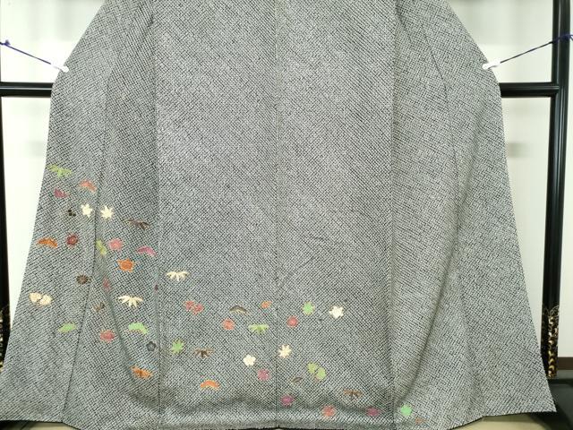 平和屋着物●訪問着 駒刺繍 総刺繍 絞り 松竹梅 黒地 金糸 正絹 逸品 未使用 DAAQ2947ps