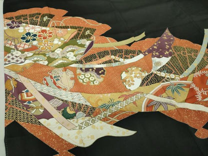 平和屋着物●豪華黒留袖　駒刺繍　雪輪吉祥花文　金彩　阪急百貨店扱い　正絹　逸品　DAAQ2954ps