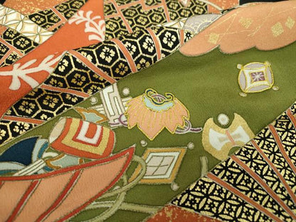 平和屋着物●豪華黒留袖　駒刺繍　雪輪吉祥花文　金彩　阪急百貨店扱い　正絹　逸品　DAAQ2954ps