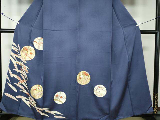 平和屋着物○訪問着 駒刺繍 吉祥花丸文 金彩 ゑり善扱い 正絹