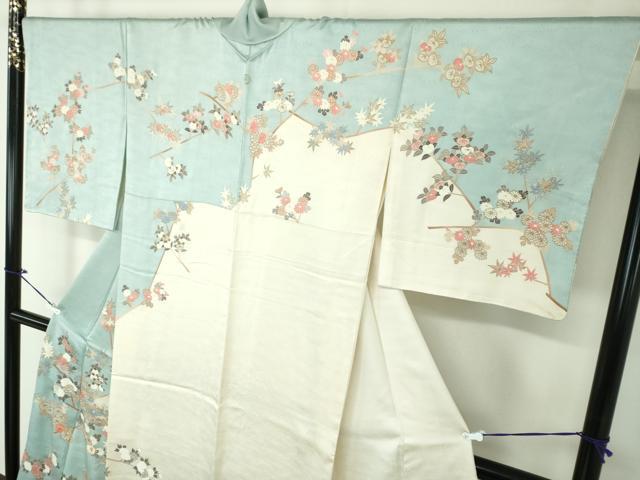 平和屋着物●訪問着　駒刺繍　枝花文　金彩　ゑり善扱い　正絹　逸品　DABE5346ps