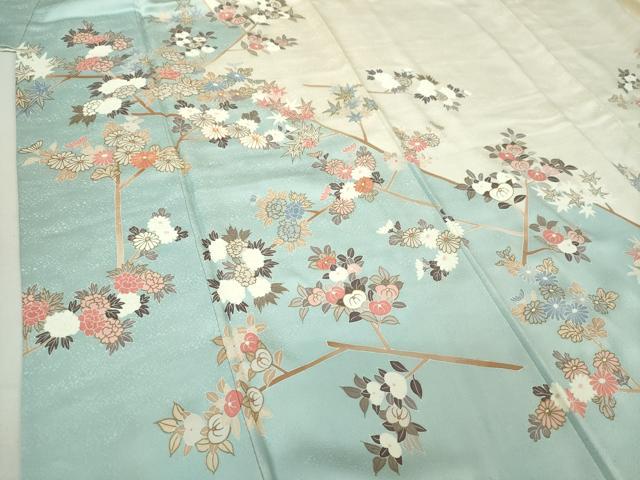 平和屋着物●訪問着　駒刺繍　枝花文　金彩　ゑり善扱い　正絹　逸品　DABE5346ps