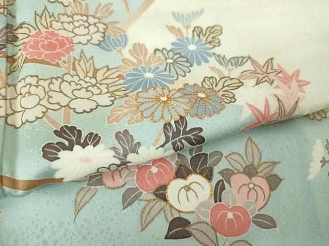 平和屋着物●訪問着　駒刺繍　枝花文　金彩　ゑり善扱い　正絹　逸品　DABE5346ps
