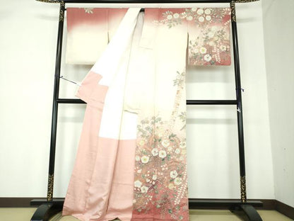 平和屋着物●吉乃一廉 幻の辻が花 訪問着 絞り 辻が花 暈し染め 銀通し地 正絹 逸品 DAAQ2985ps