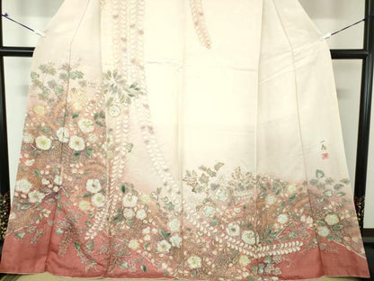 平和屋着物●吉乃一廉 幻の辻が花 訪問着 絞り 辻が花 暈し染め 銀通し地 正絹 逸品 DAAQ2985ps