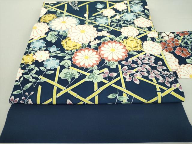 平和屋着物●塩瀬 全通柄九寸名古屋帯 草花文 正絹 逸品 未使用 DAAQ3011ps