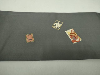 平和屋着物●九寸名古屋帯 総刺繍 十二支 干支 金糸 正絹 逸品 DAAQ3022ps