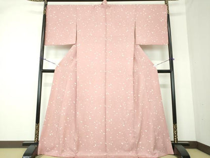 平和屋着物●上質な小紋 舞桜 ロング丈 正絹 逸品 DAAQ3106ps
