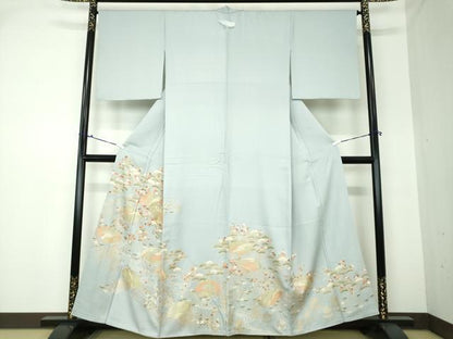 平和屋着物●豪華色留袖 駒刺繍 松竹梅 流水檜扇花文 金彩 正絹 逸品 未使用 DAAQ3113ps