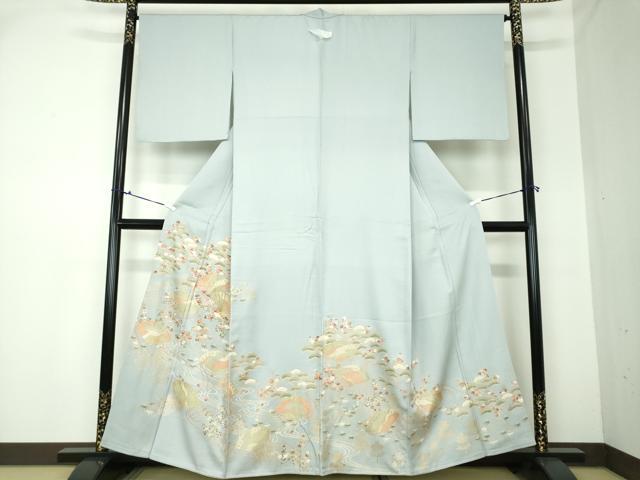平和屋着物●豪華色留袖 駒刺繍 松竹梅 流水檜扇花文 金彩 正絹 逸品 未使用 DAAQ3113ps