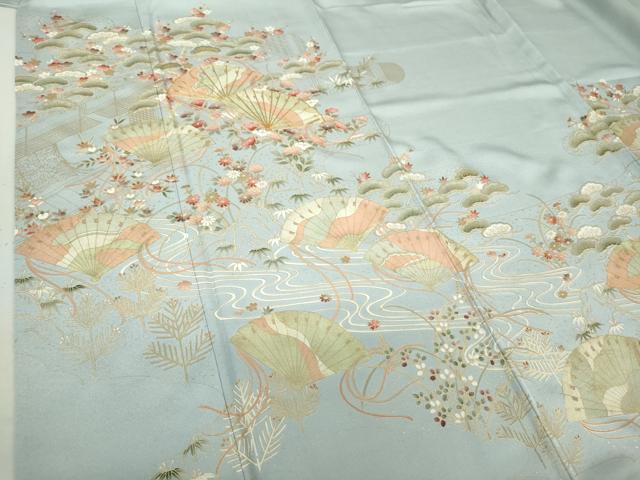 平和屋着物●豪華色留袖 駒刺繍 松竹梅 流水檜扇花文 金彩 正絹 逸品 未使用 DAAQ3113ps