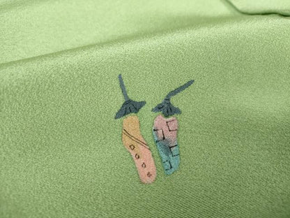平和屋着物●上質な小紋 手描き 成り物 正絹 逸品 DAAQ3118ps