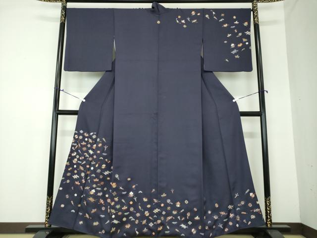 平和屋着物●訪問着　総刺繍　宝尽くし　金糸　正絹　逸品　DAAQ3151ps