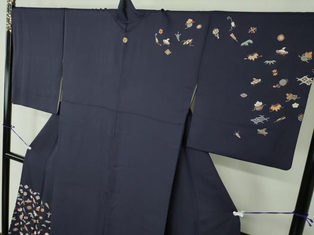 平和屋着物●訪問着　総刺繍　宝尽くし　金糸　正絹　逸品　DAAQ3151ps