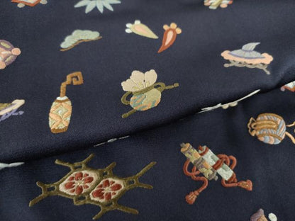 平和屋着物●訪問着　総刺繍　宝尽くし　金糸　正絹　逸品　DAAQ3151ps