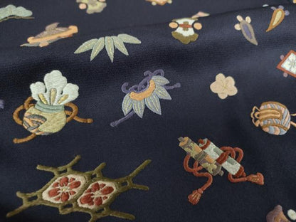平和屋着物●訪問着　総刺繍　宝尽くし　金糸　正絹　逸品　DAAQ3151ps
