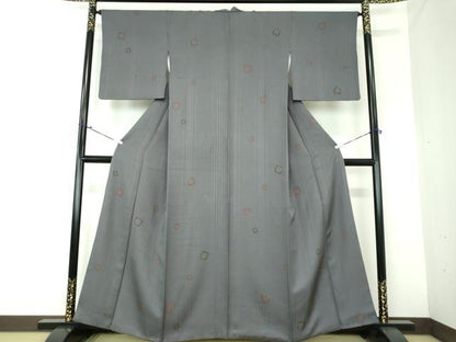 平和屋着物●上質な小紋 四角 金彩 三越扱い 正絹 逸品 DAAQ3152ps